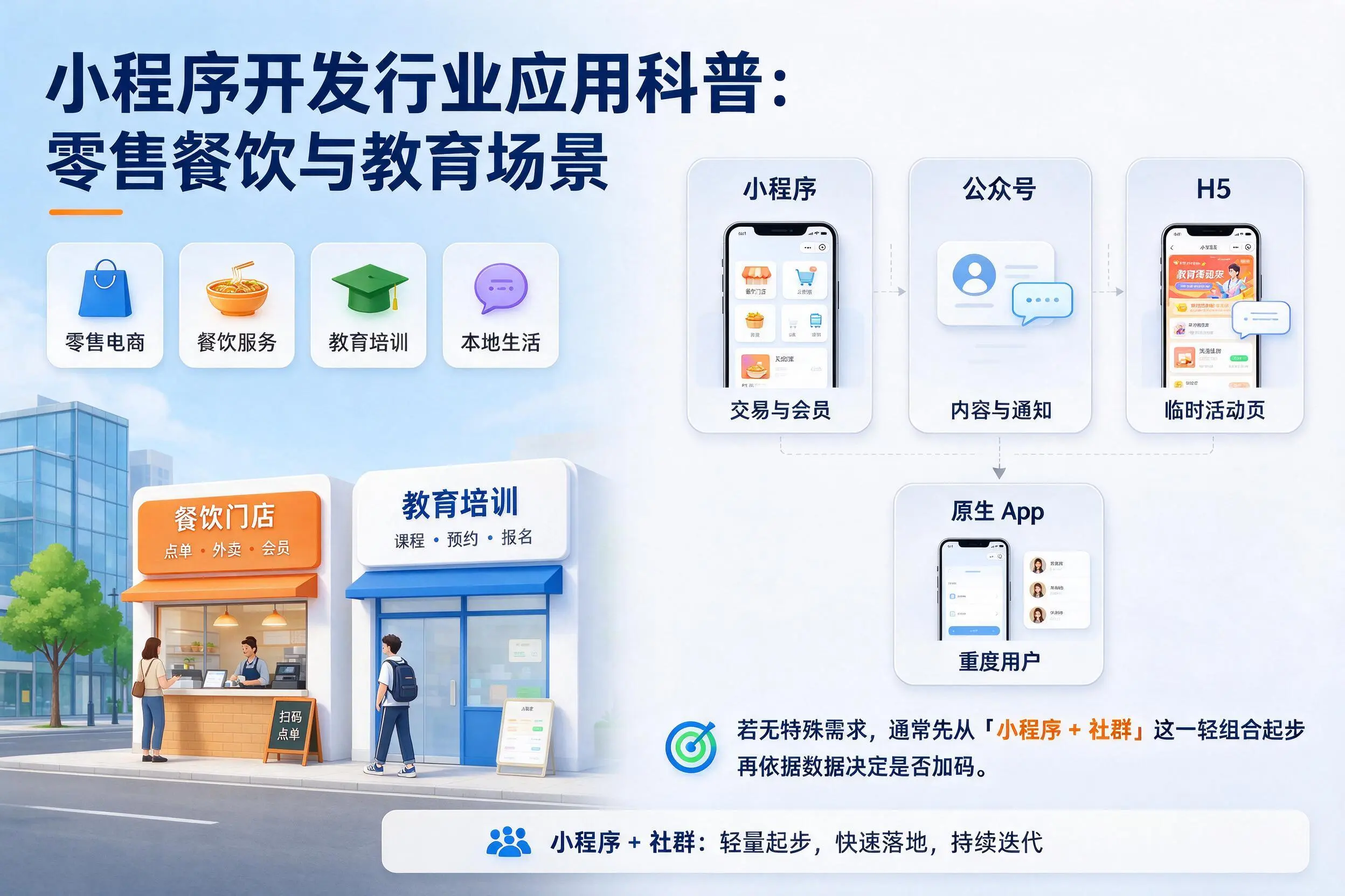 湘西小程序开发行业应用科普:零售餐饮与教育场景
