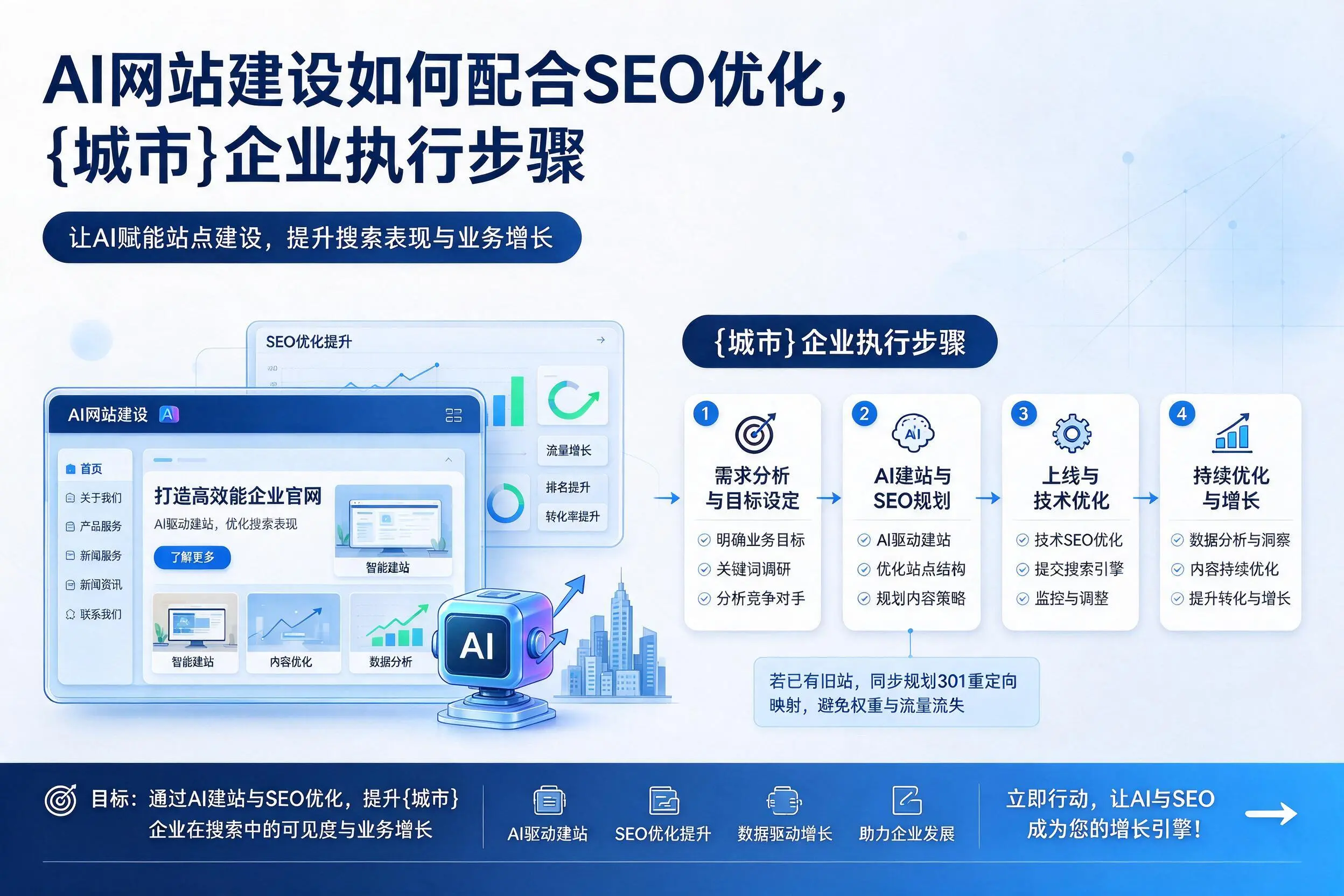 AI网站建设如何配合SEO优化，湘西企业执行步骤