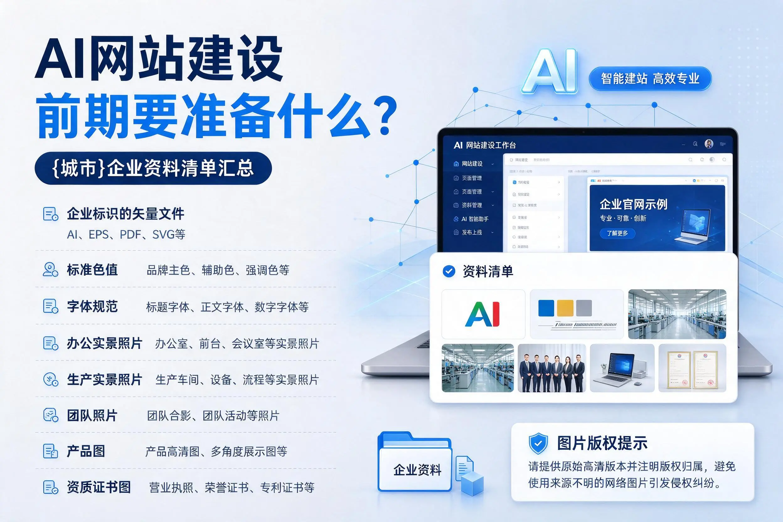 AI网站建设前期要准备什么?湘西企业资料清单汇总